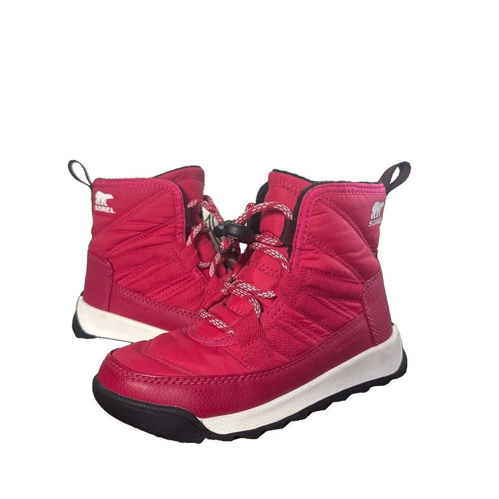 SOREL Girls Red Waterproof Snow Boots Kids Size 11 Winter Warm Fleece